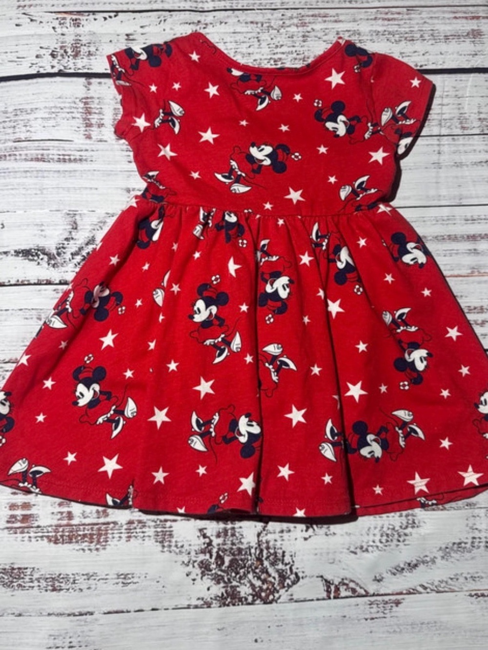 Disney Red & White Minnie Mouse Star Print Dress